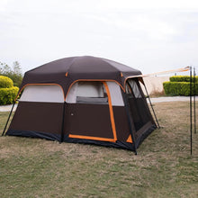 KTT Large Tent 6 Person,Family Cabin Tents,Straight Wall,3 Doors and 3 Windows with Mesh,Waterproof