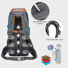 65L Water-resistant Hiking Backpack with Rain Cover Outdoor Sport Travel Daypack for Camping Climbing Mountaineering