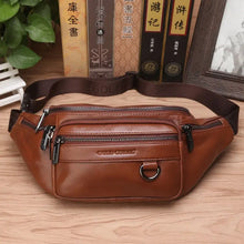 Genuine Leather Waist Fanny Pack Bag For Men Travel Retro Natural Skin Male Purse Cross Body Sling Chest Hip Bum Belt Bags