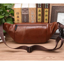 Genuine Leather Waist Fanny Pack Bag For Men Travel Retro Natural Skin Male Purse Cross Body Sling Chest Hip Bum Belt Bags