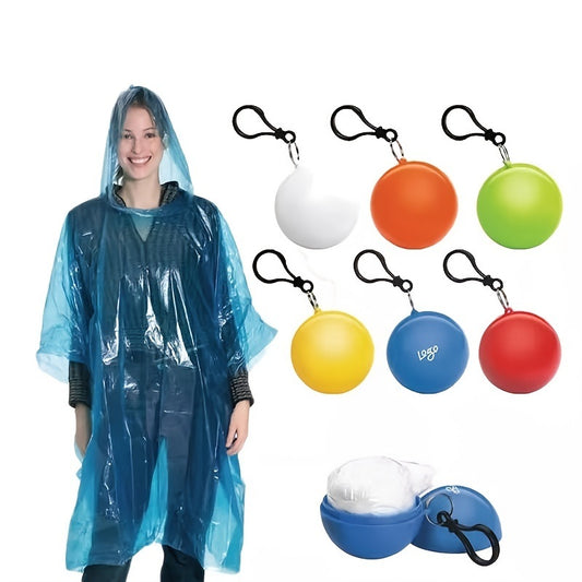 1pc Disposable Raincoat Keychain; Emergency Rain Coat For Hiking And Camping; Unisex Cycling And Camping Accessories